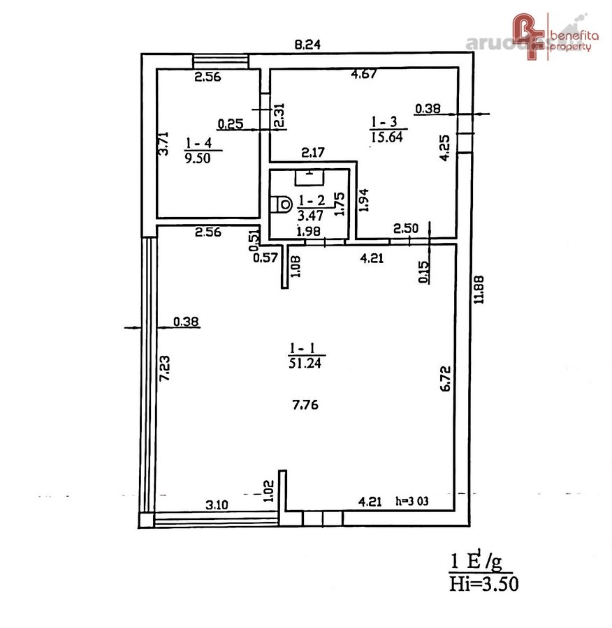 Išnuomojamos 79,85 m² administracinės / - nuotraukos Nr. 6