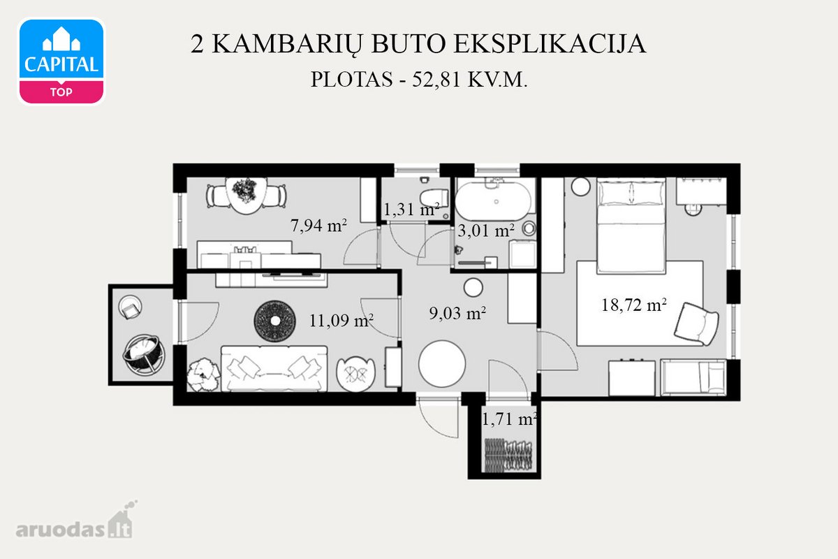 Parduodamas 2 Kambarių Butas Ežerėlyje – 52 - nuotraukos Nr. 15