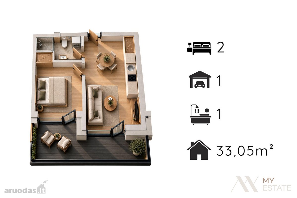 Parduodamas 85 % baigtumo apartamentas - nuotraukos Nr. 20