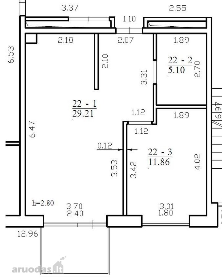 Parduodamas įrengtas jaukus dviejų kambarių - nuotraukos Nr. 23