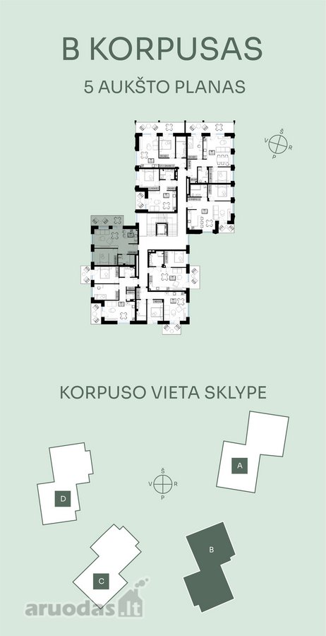Naujos statybos butas  2 kambariai  Net 9 - nuotraukos Nr. 3