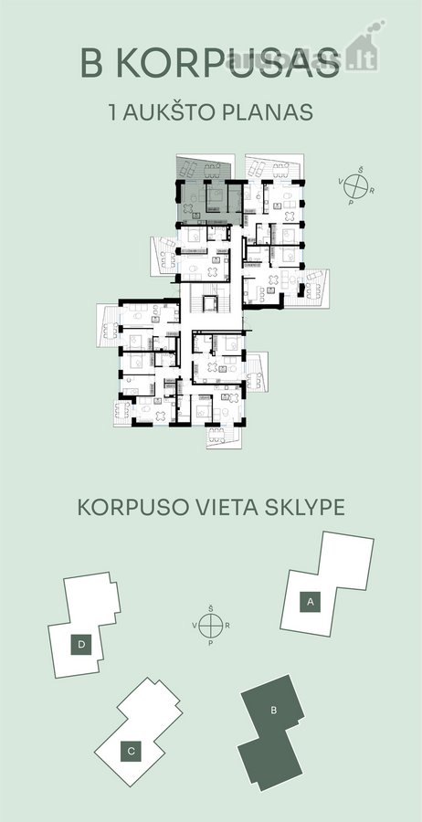 Naujos statybos butas  2 kambariai  Net 19 - nuotraukos Nr. 3