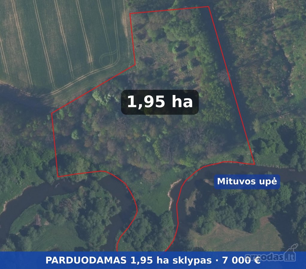  Parduodamas 1,95 ha sklypas prie Mituvos upės  - nuotraukos Nr. 2