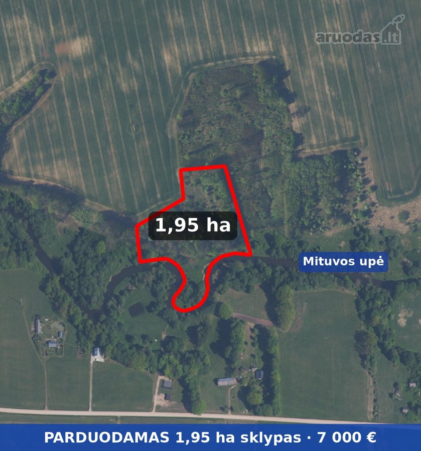  Parduodamas 1,95 ha sklypas prie Mituvos upės  - nuotraukos Nr. 3