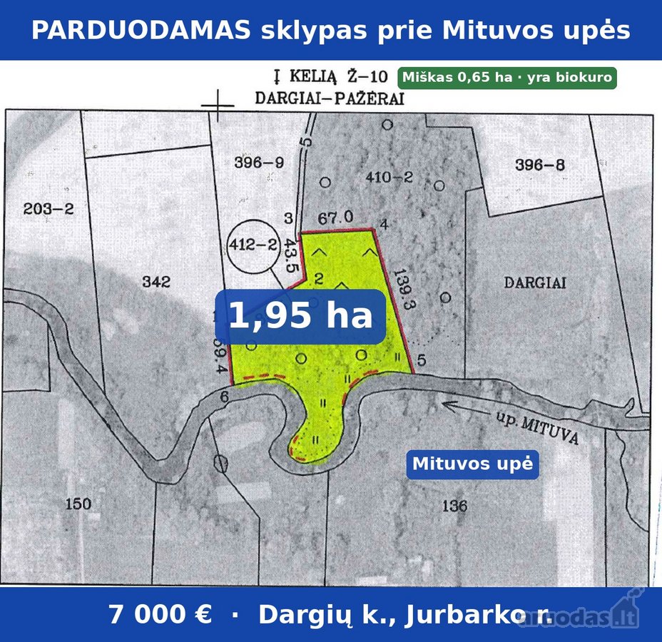  Parduodamas 1,95 ha sklypas prie Mituvos upės  - nuotraukos Nr. 5