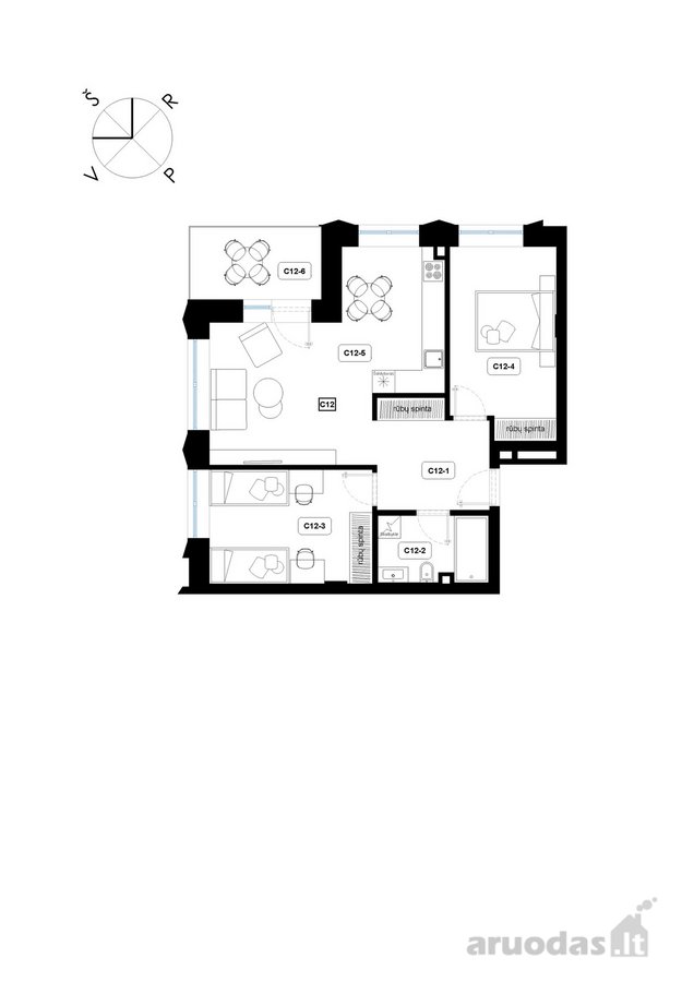 Naujos statybos butas  3 kambariai  6,54 m² - nuotraukos Nr. 4