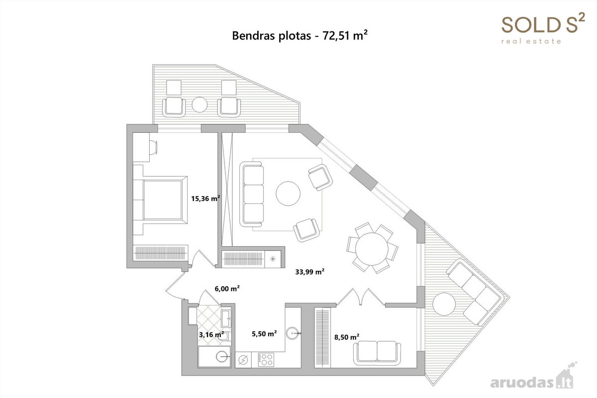 Parduodami šviesūs ir erdvūs apartamentai su - nuotraukos Nr. 25