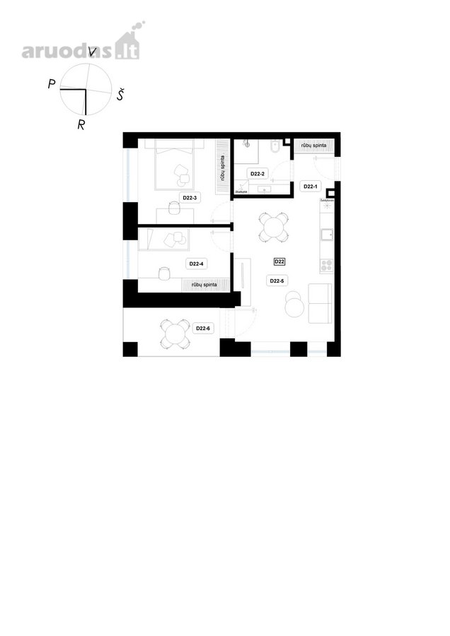 Naujos statybos butas  3 kambariai  7,30 m² - nuotraukos Nr. 4