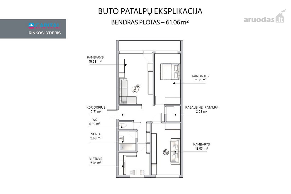 Parduodamas 3 Kambarių Butas Žvėryne - nuotraukos Nr. 21