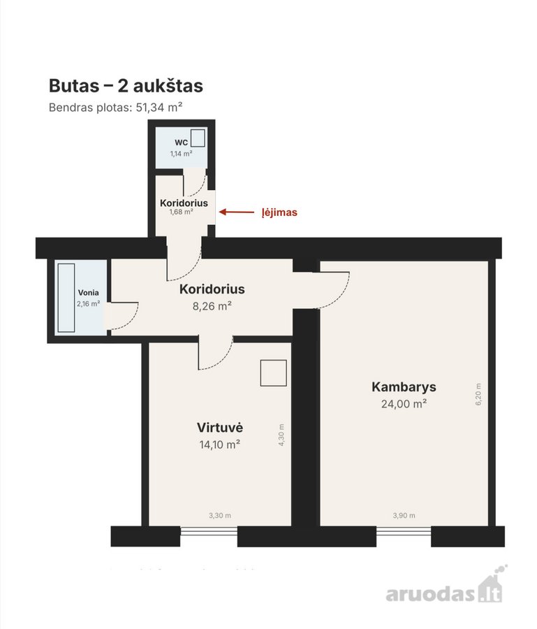 Pardduodamas remontuotinas butas Senamiestyje - nuotraukos Nr. 10