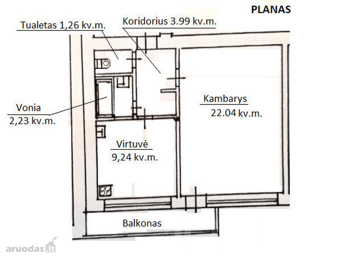Išnuomojamas 1 K. Butas, Renovuotame Name - nuotraukos Nr. 11
