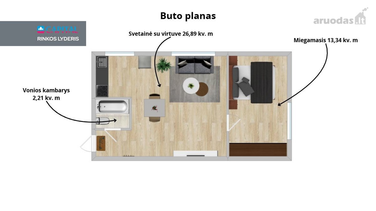 Parduodamas Dviejų Kambarių Butas Kaune – - nuotraukos Nr. 17