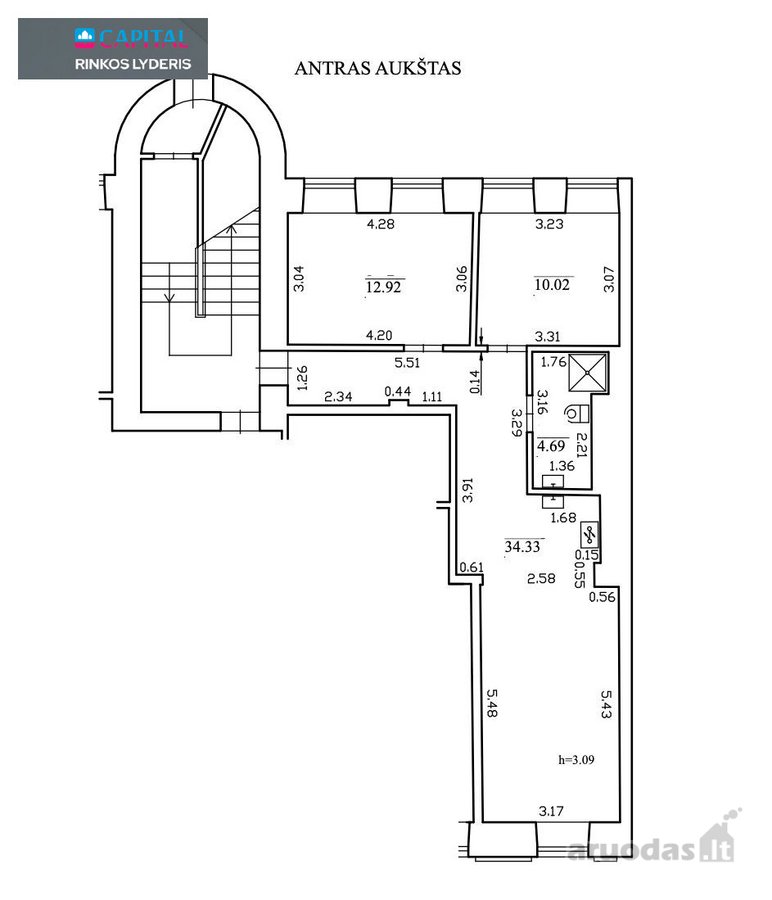 Išskirtinis 3 kambarių būstas Vilniaus - nuotraukos Nr. 23