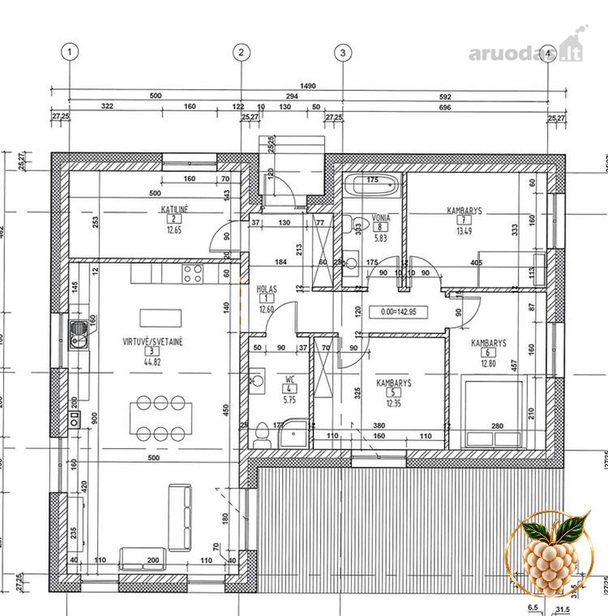 Erdvus 120.27 M² Namas 10 Arų Sklype 3 - nuotraukos Nr. 17