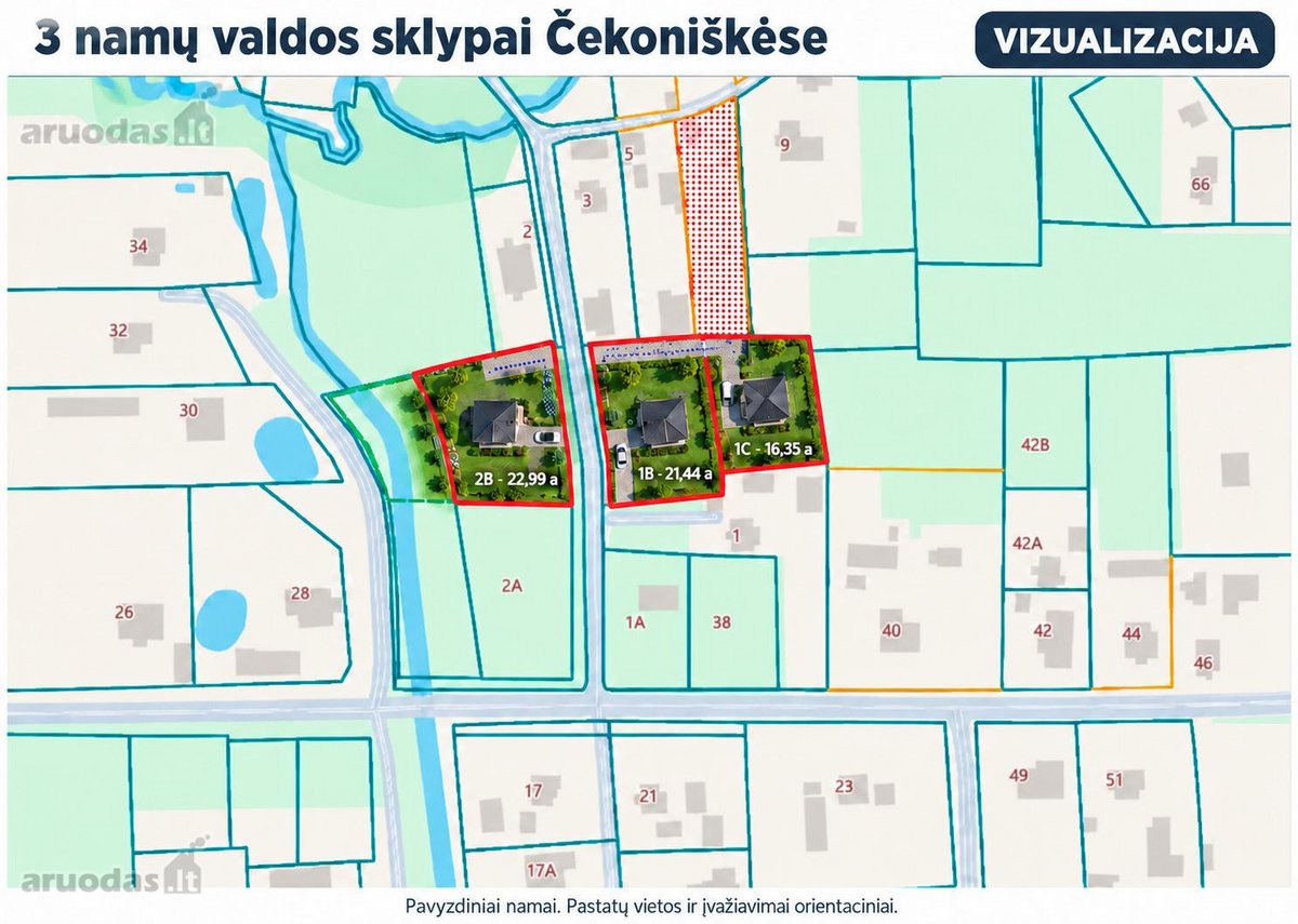 Parduodami 3 Namų Valdos Sklypai Čekoniškėse, - nuotraukos Nr. 2