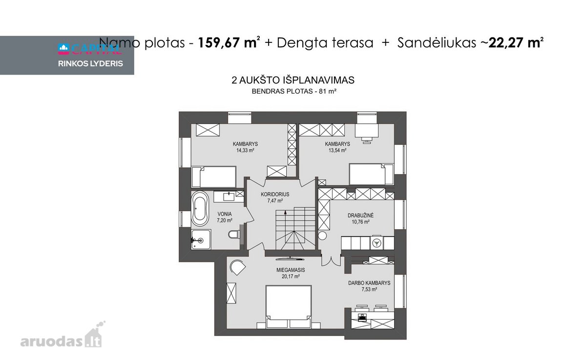Parduodamas Dizainerės Kurtas Šeimos Namas Su - nuotraukos Nr. 27