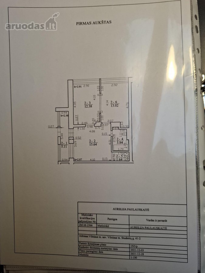 Parduodamas 46.24m2+ balkonas 5.11m2 ploto - nuotraukos Nr. 15