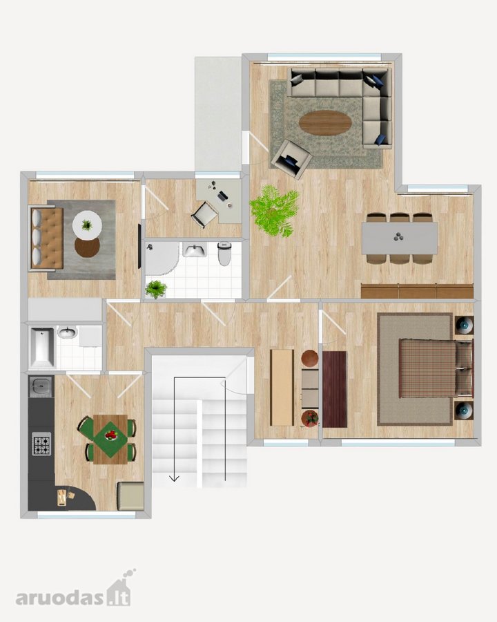 Parduodamas erdvus 85 m² butas J. - nuotraukos Nr. 5