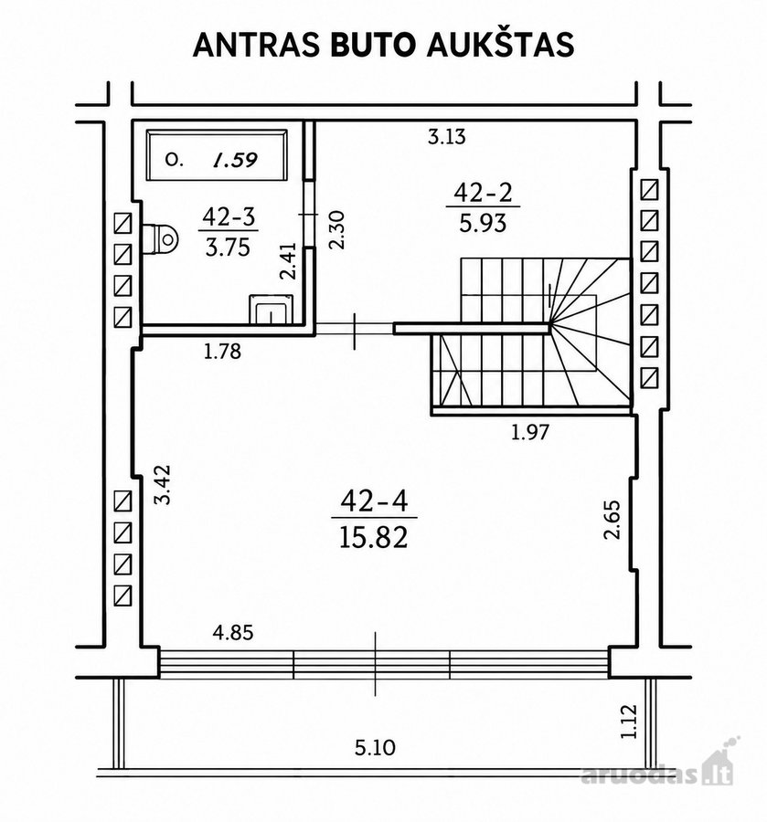 Parduodamas 2 Kambarių 47,73 kv.m. Butas - nuotraukos Nr. 19