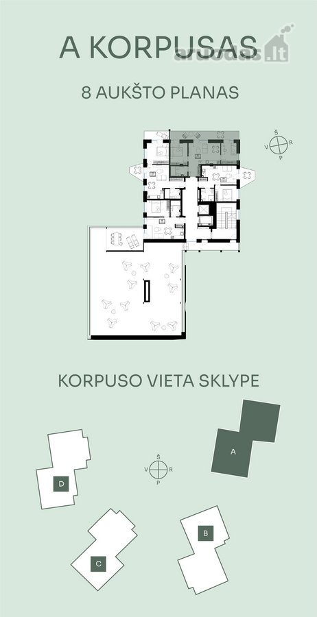 Naujos statybos butas  3 kambariai  Ypač - nuotraukos Nr. 3
