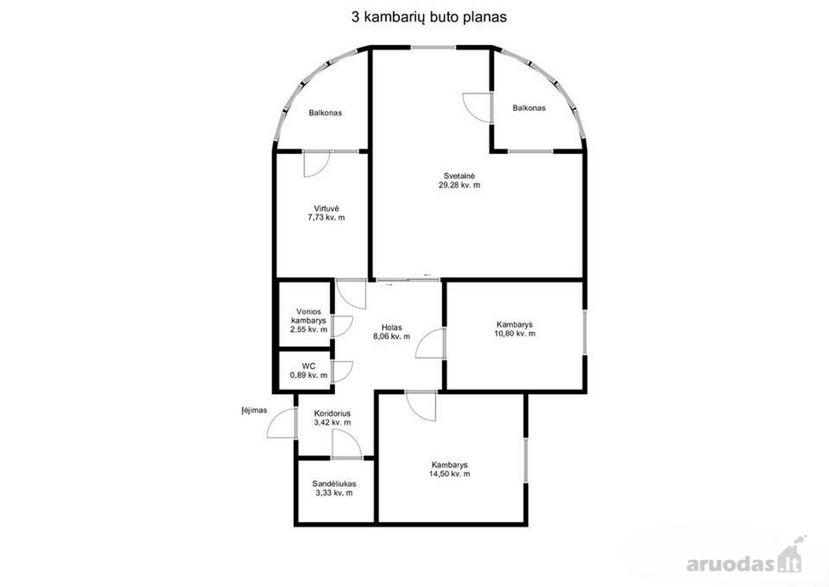 Parduodamas itin erdvus 3 kambarių butas - nuotraukos Nr. 32