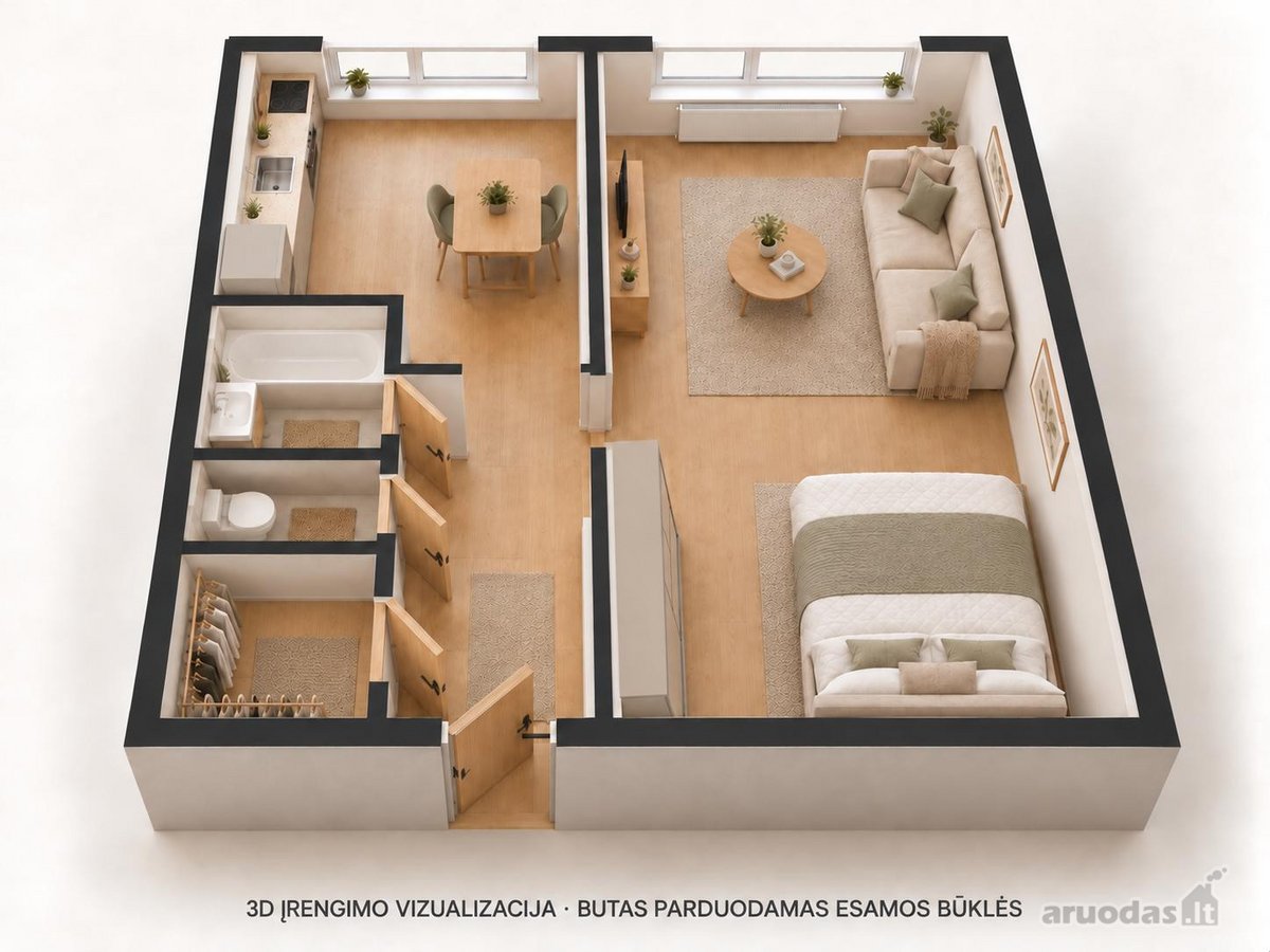 1 kambario butas Viršuliškėse – atskira - nuotraukos Nr. 13
