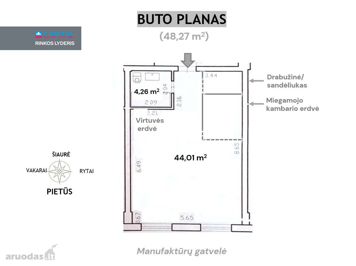 Parduodamas šviesus ir patogus Butas šalia - nuotraukos Nr. 19