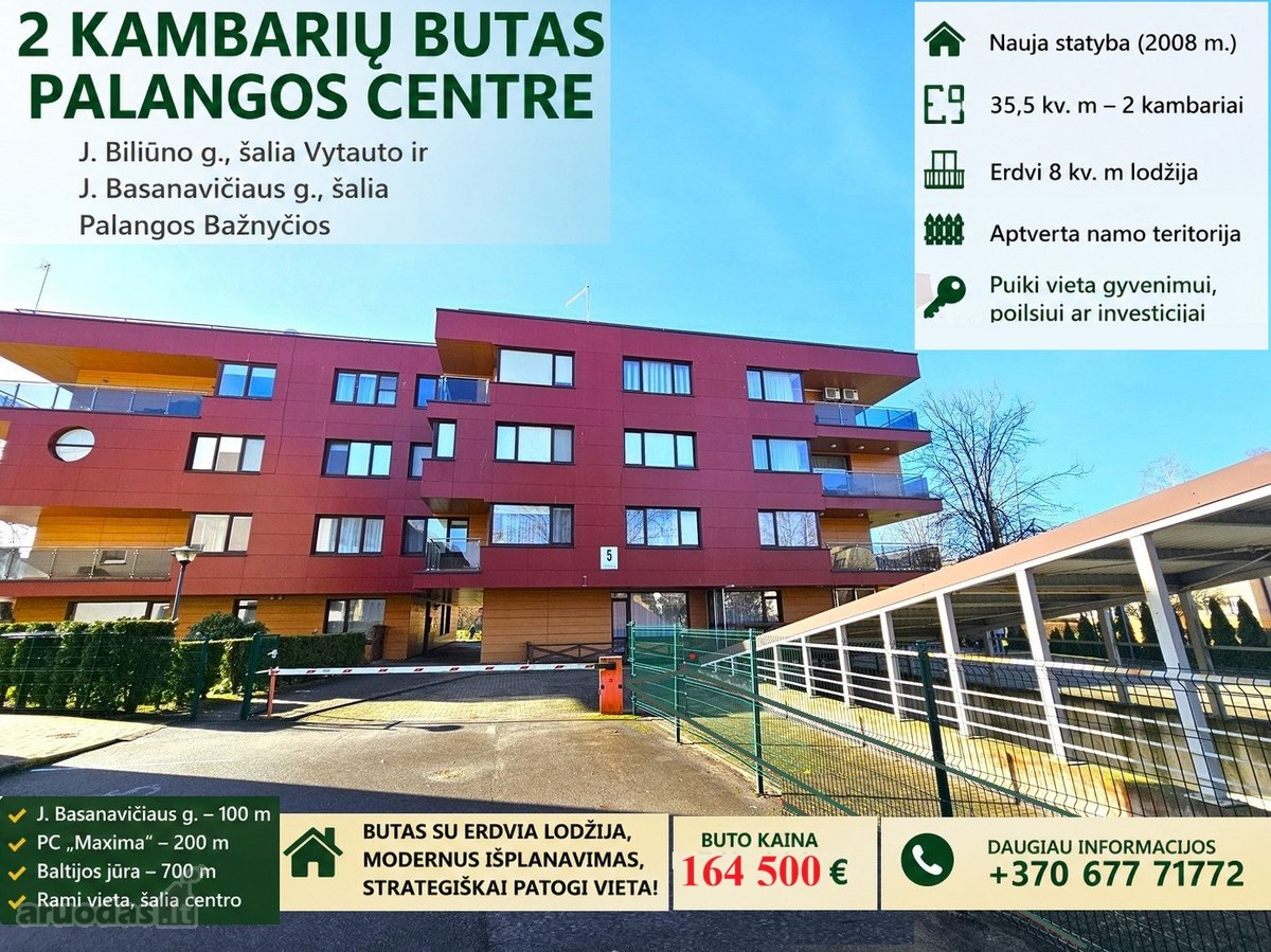 2 Kambarių Butas Palangos Centre – J. Biliūno G. - nuotraukos Nr. 3