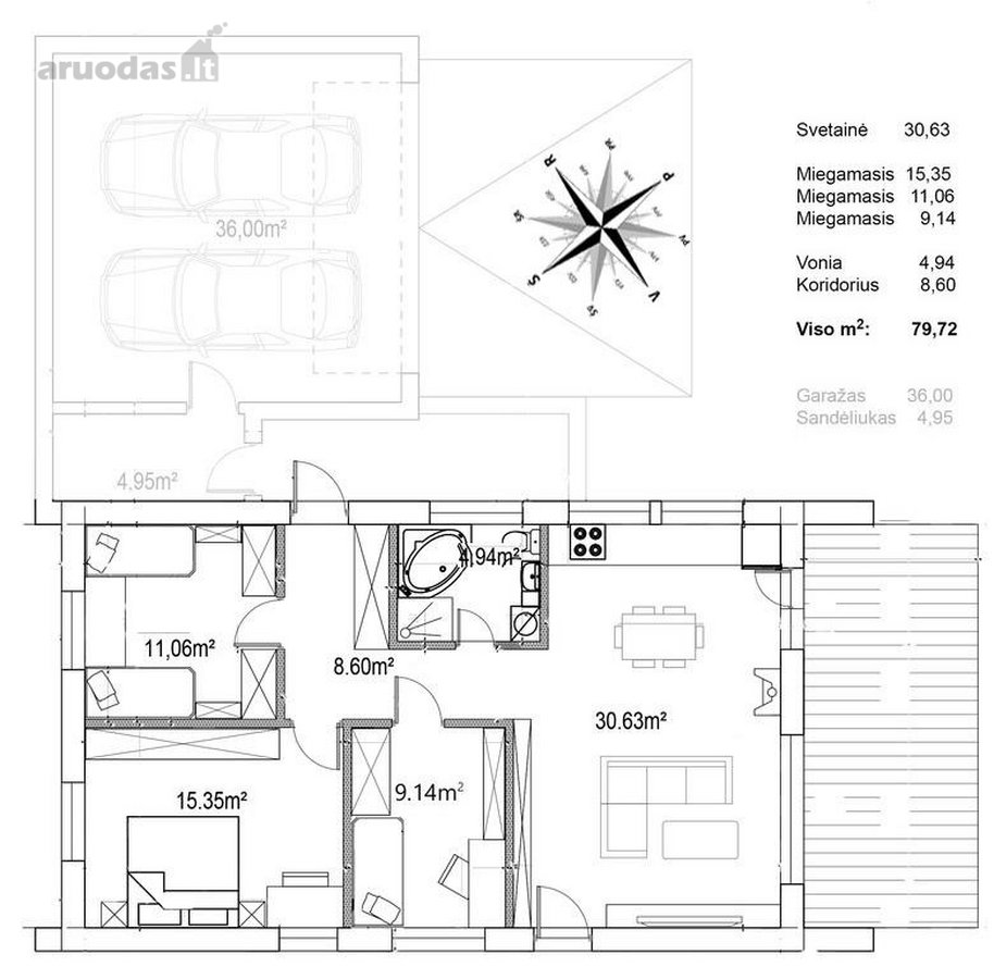 Parduodami 80 m² namai naujai besikuriančioje - nuotraukos Nr. 19