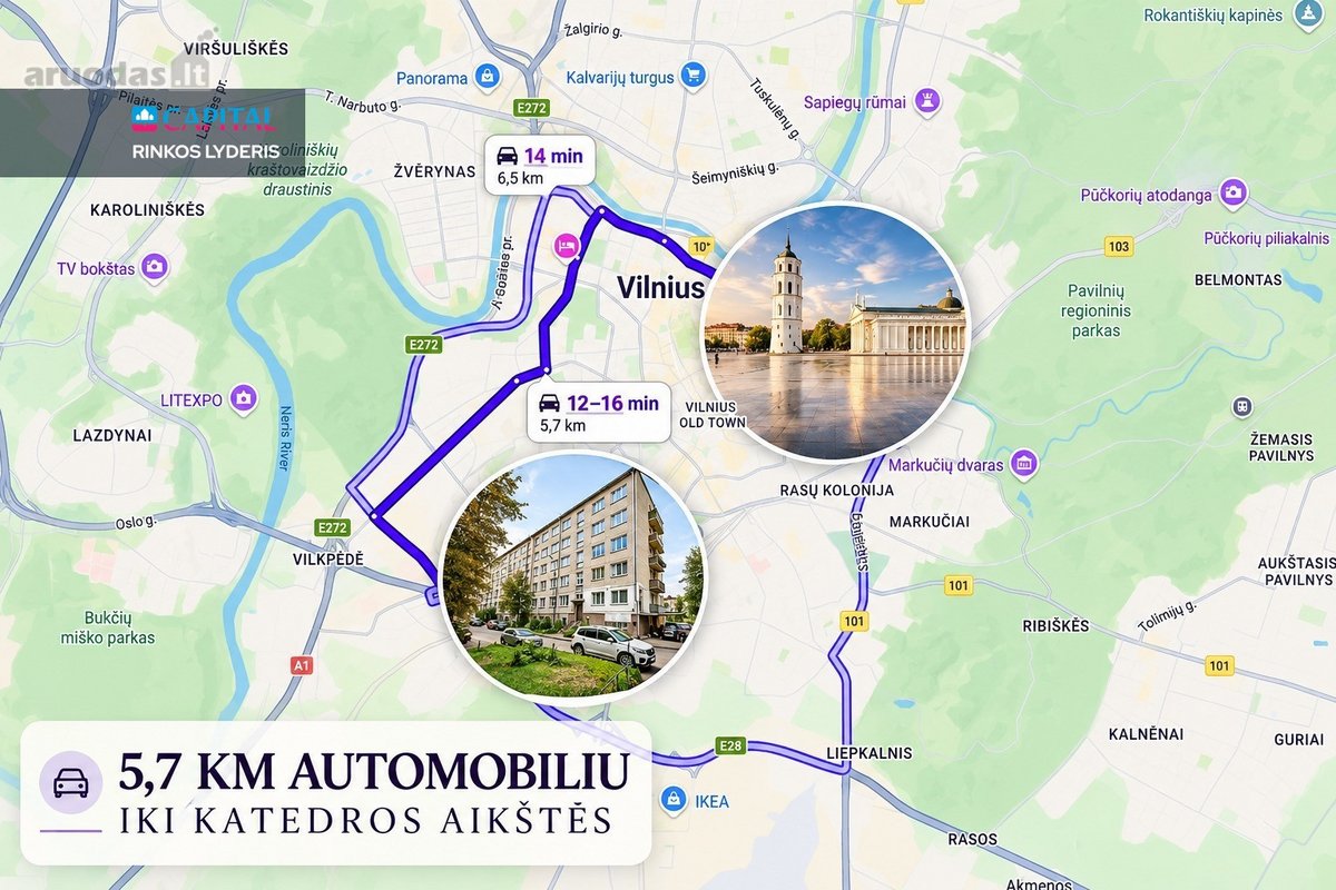 Stilingas Studijos Tipo Butas Naujamiestyje, - nuotraukos Nr. 23