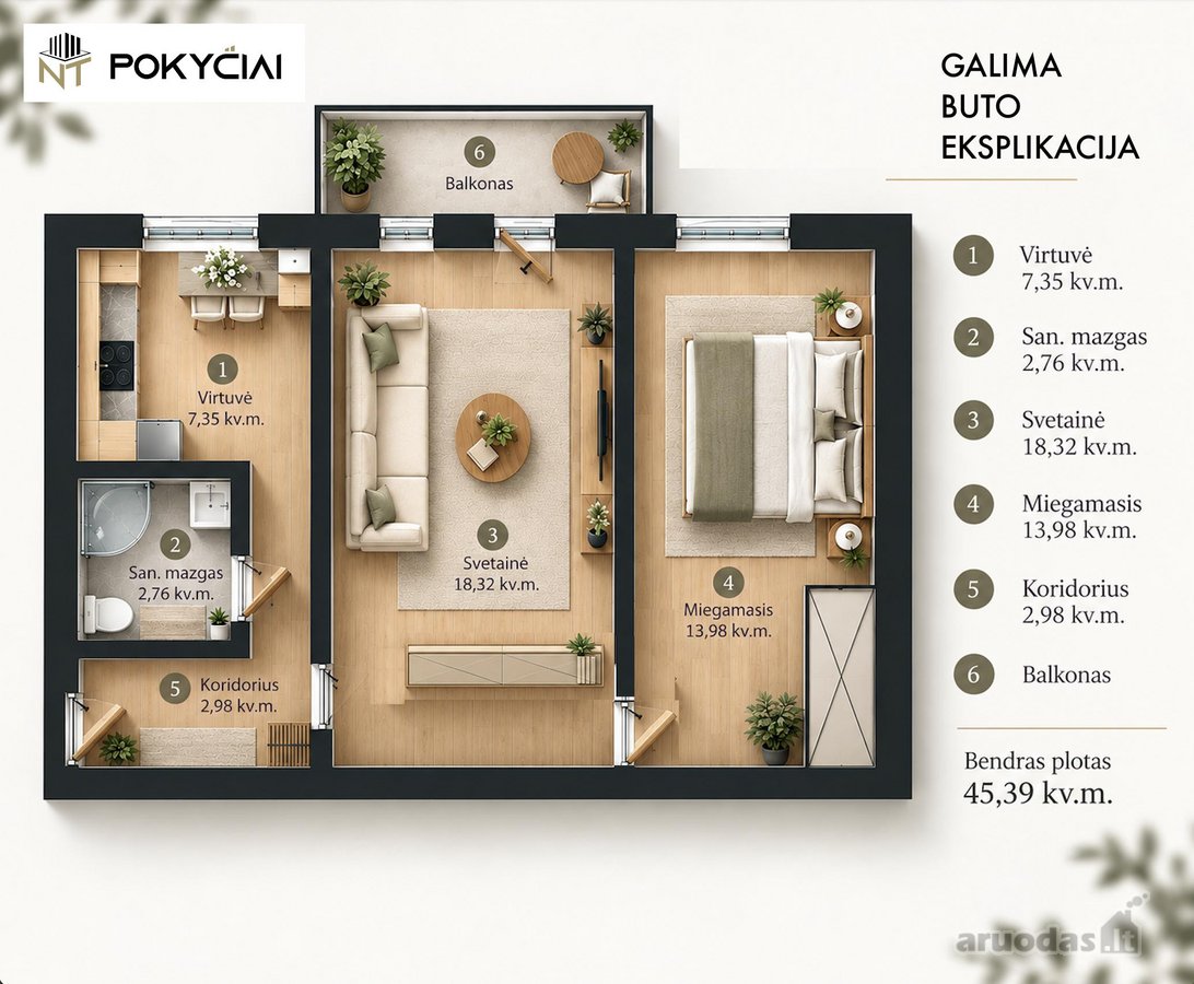 Kapitaliai Suremontuotas 2 K. Butas – - nuotraukos Nr. 21