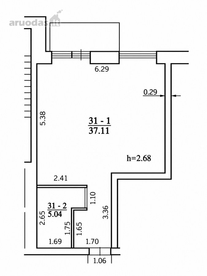 Parduodamas 42,15 M² Butas Pušų Apartamentų - nuotraukos Nr. 55