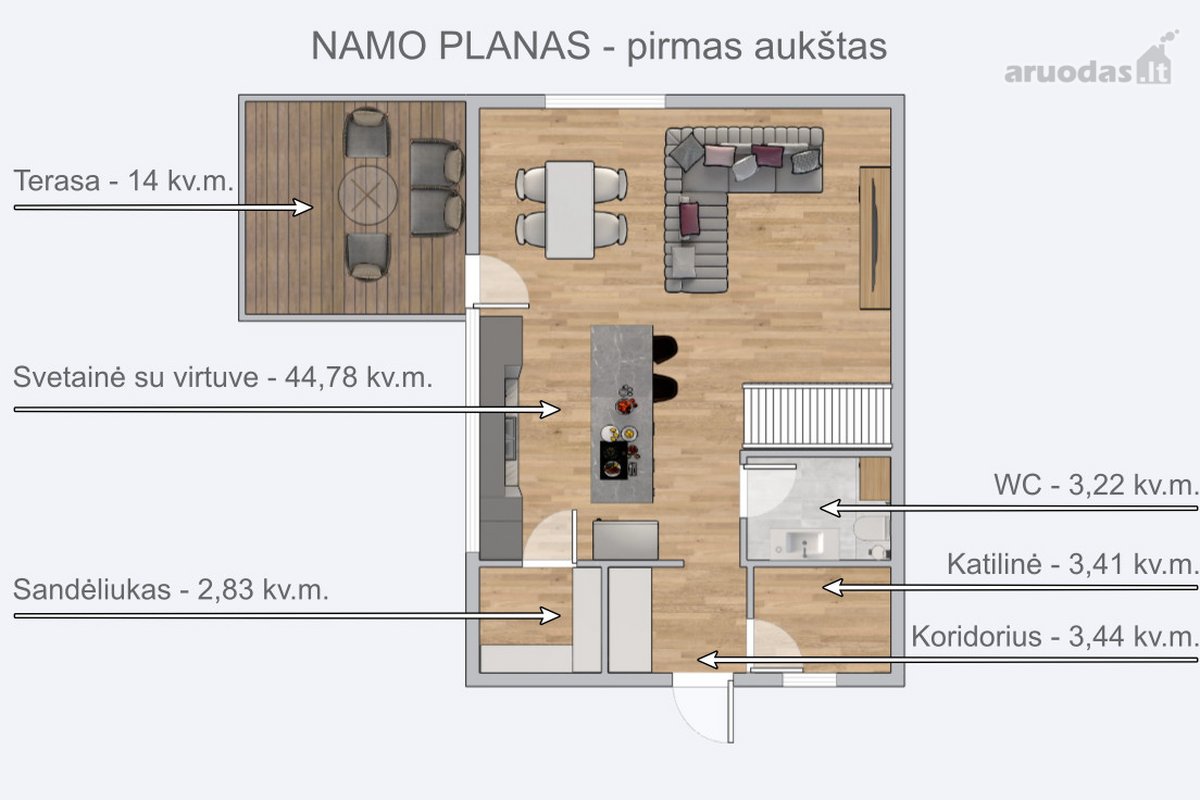 Nuomojamas 4 k. Namas Pavilnyje. Tai Puikus - nuotraukos Nr. 52