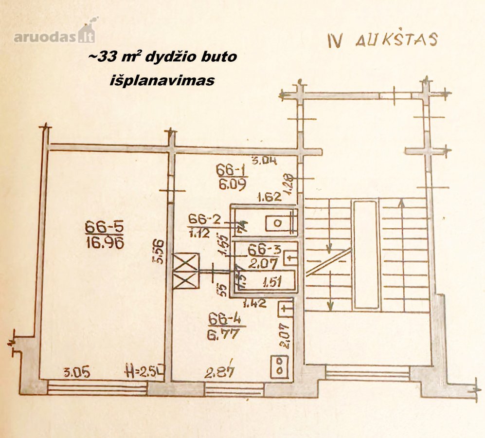 Parduodamas 1-o kambario (33,01 kv.m.) butas - nuotraukos Nr. 14