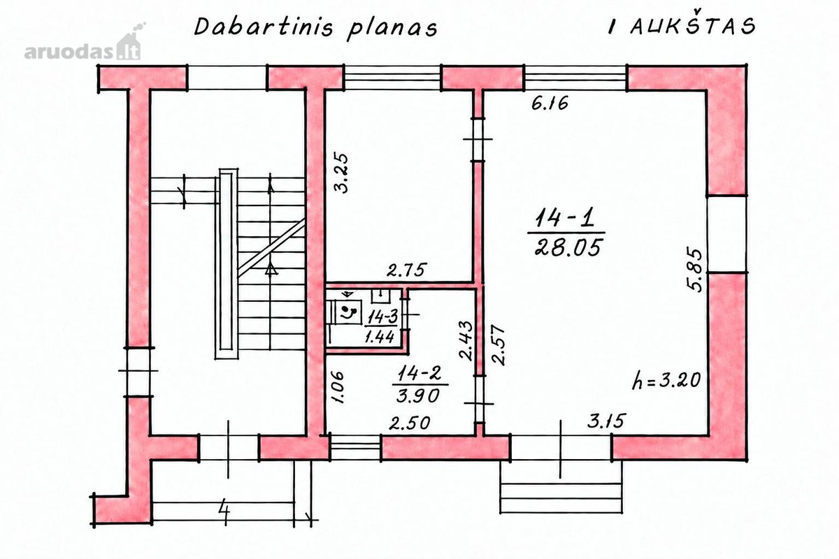 Naujai suremontuota erdvė  33,39 m²  Kauno - nuotraukos Nr. 20