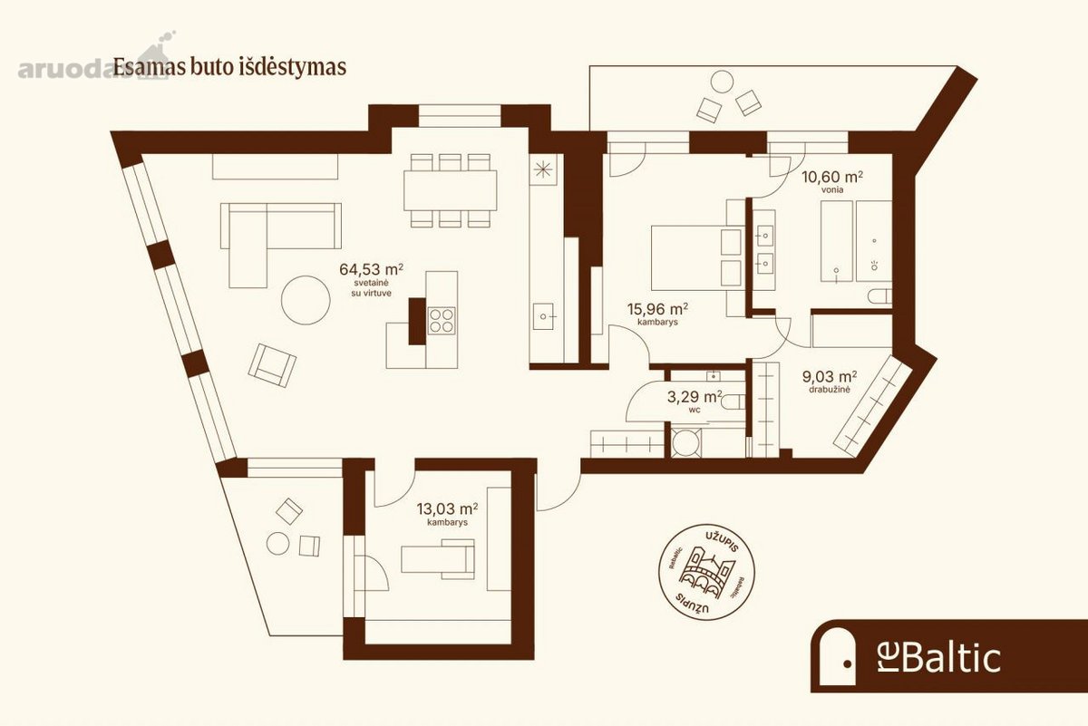 Unikalūs 116,44 m&sup2; ploto penthaus - nuotraukos Nr. 22