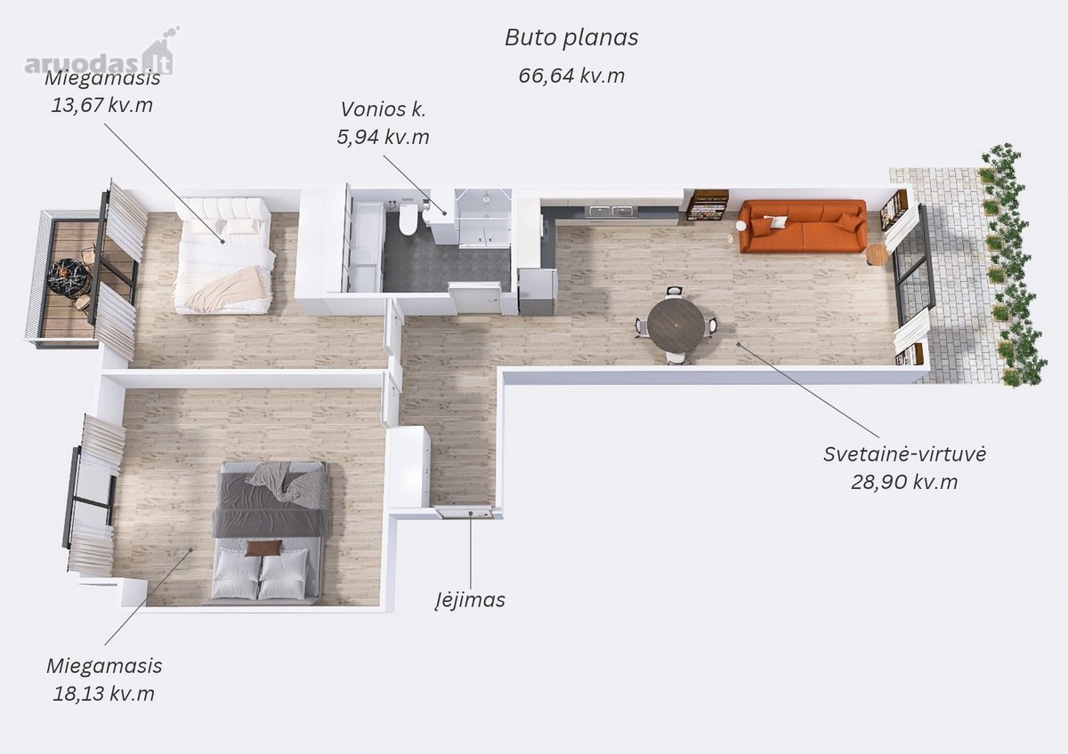 Moderniame, prestižiniame Paupio mikrorajone, - nuotraukos Nr. 24