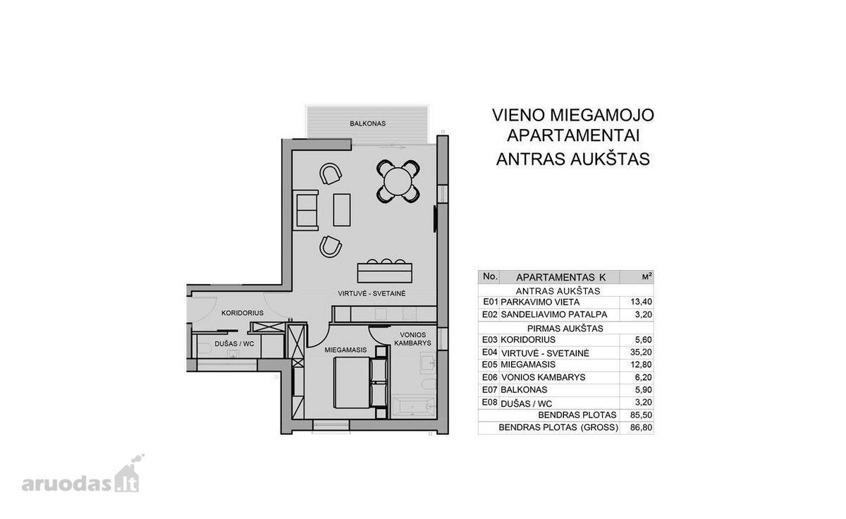 Parduodami 2 kambarių apartamentai projekte - nuotraukos Nr. 7