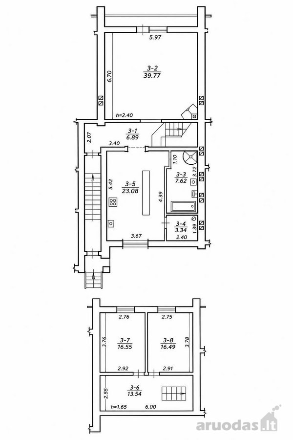 Parduodamas butas per du aukštus (2a ir 3a), - nuotraukos Nr. 15