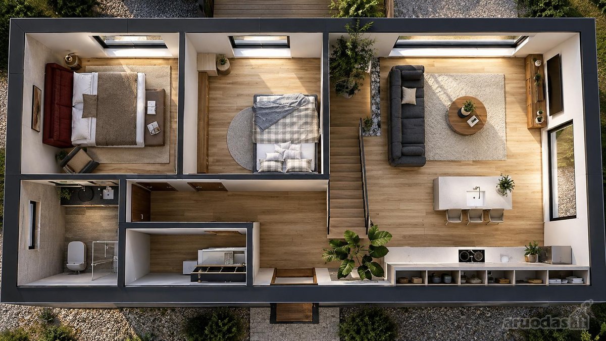 1. Namas: 80 m² 40 m² antrasolė - nuotraukos Nr. 2