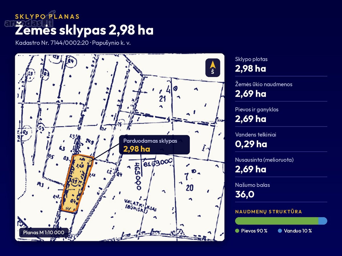  Parduodamas  žemės ūkio sklypas 2,98 ha, - nuotraukos Nr. 3