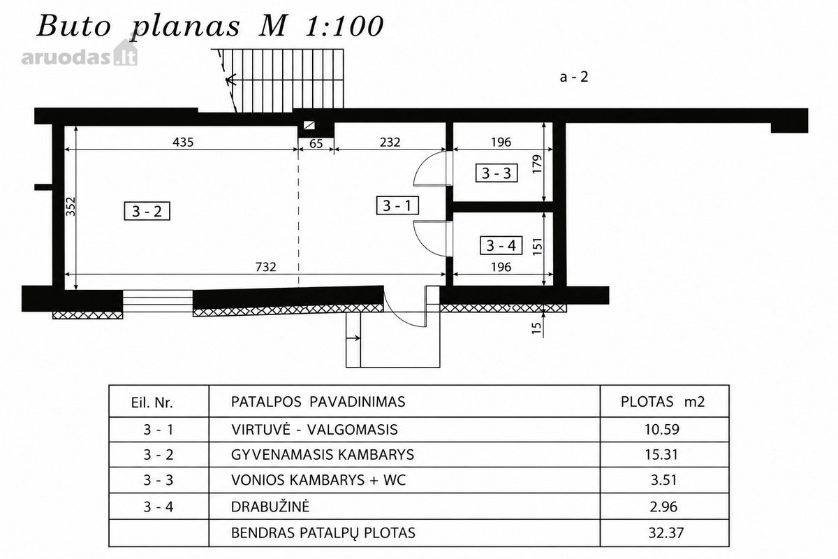 Parduodamas 1 Kambario Butas Su Atskiru - nuotraukos Nr. 7
