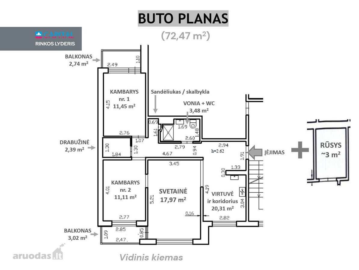 Parduodamas modernus 3 kambarių Butas - nuotraukos Nr. 23