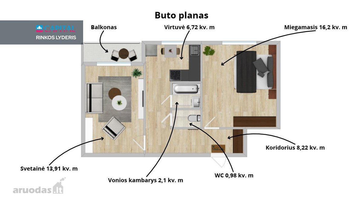 Parduodamas 2-jų Tvarkingas Kambarių Butas Su - nuotraukos Nr. 22