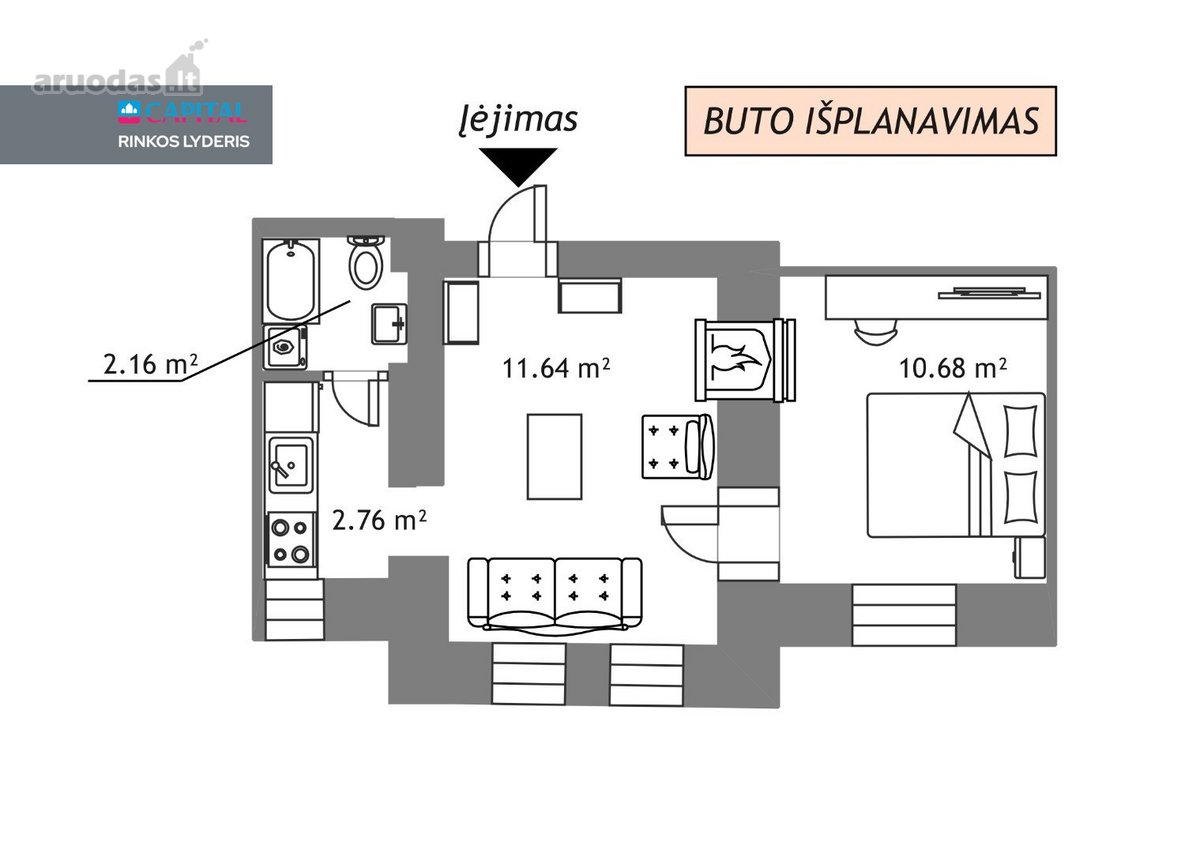 Išskirtinis 2 Kambarių Butas Vilniaus - nuotraukos Nr. 22