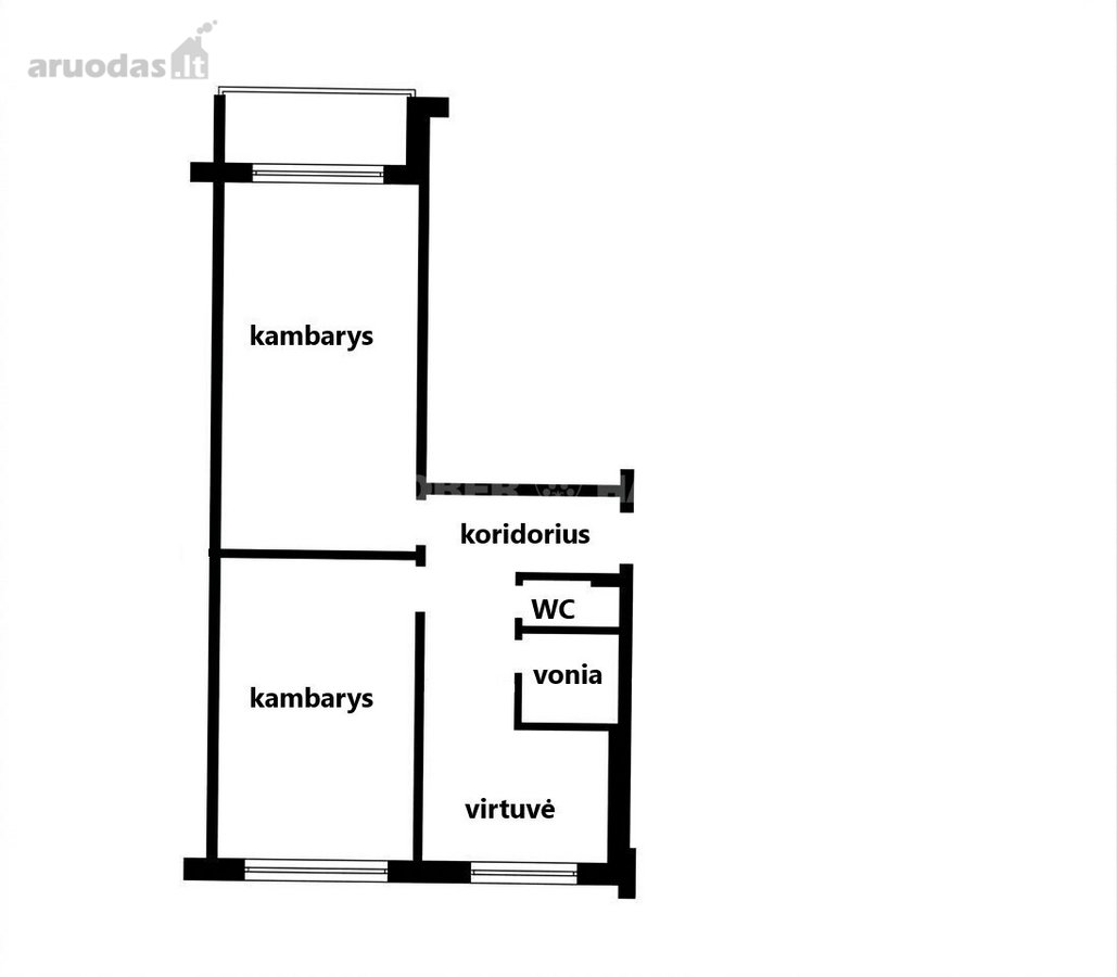 2-jų kambarių butas - nuotraukos Nr. 18
