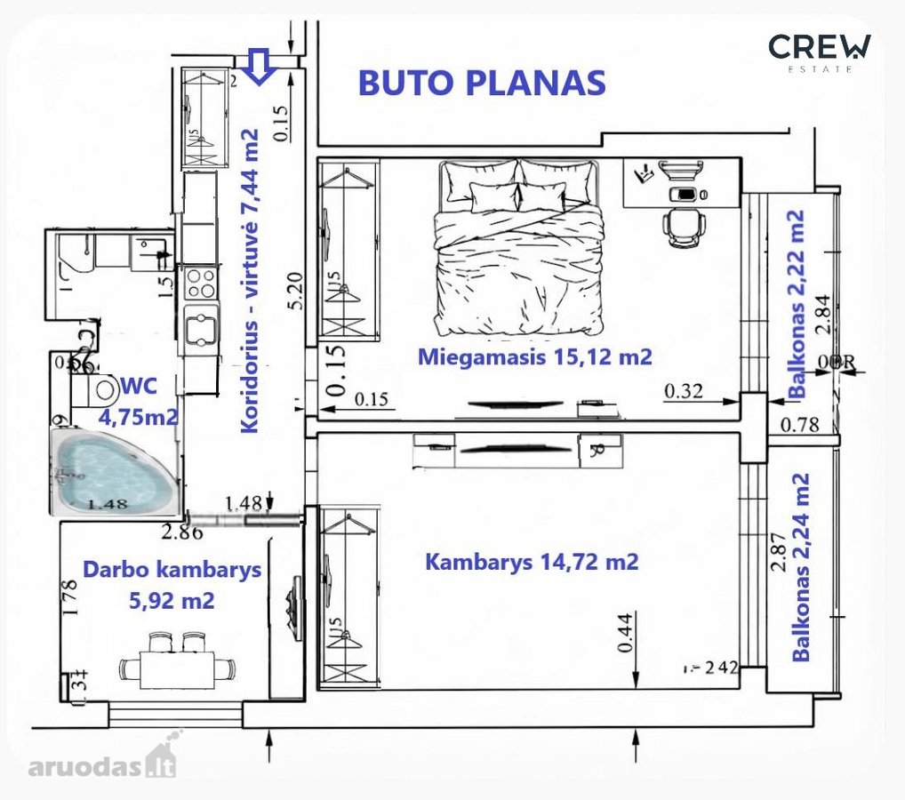 Parduodamas su baldais išmintingai - nuotraukos Nr. 5