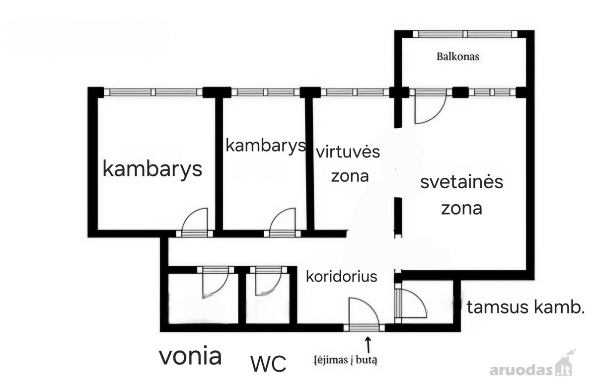 Parduodamas 3 kambarių butas geroje vietoje! - nuotraukos Nr. 2