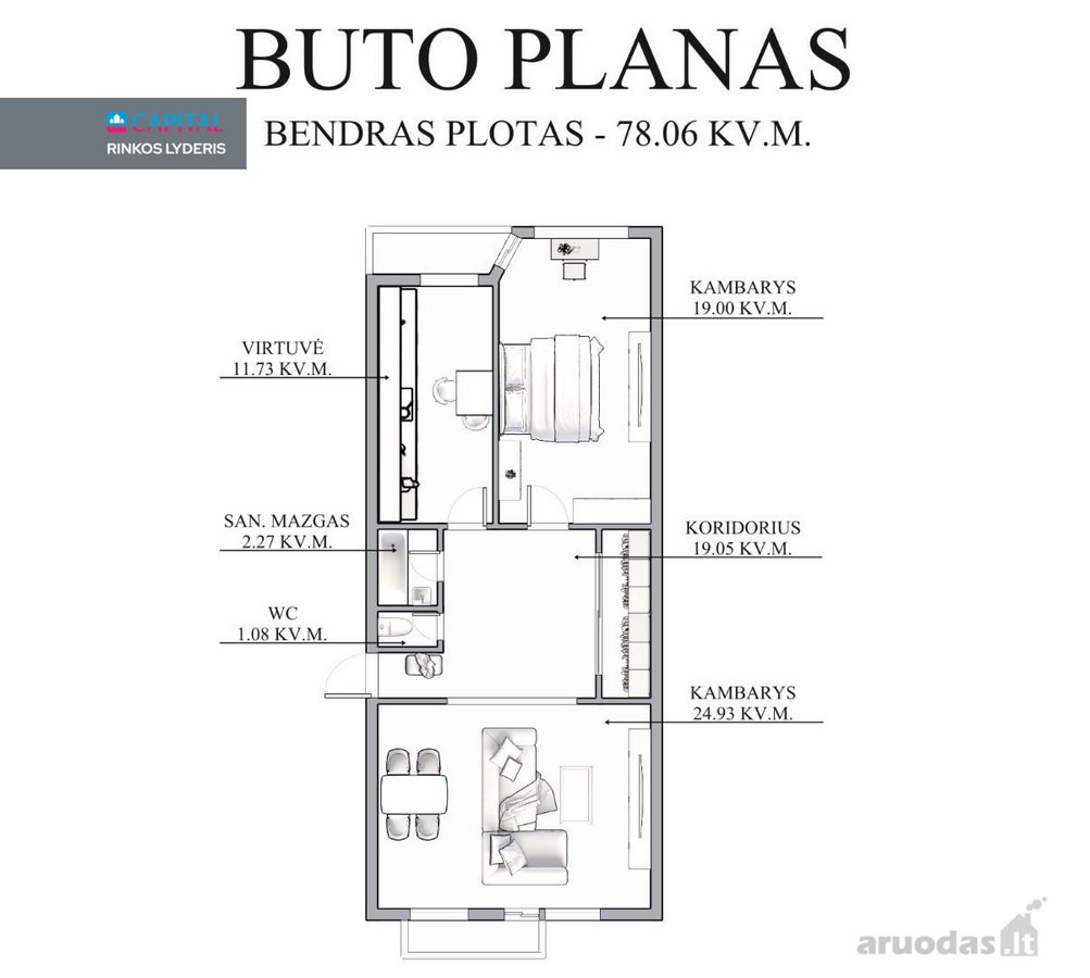Parduodamas Įrengtas, Itin Erdvus Butas, - nuotraukos Nr. 18