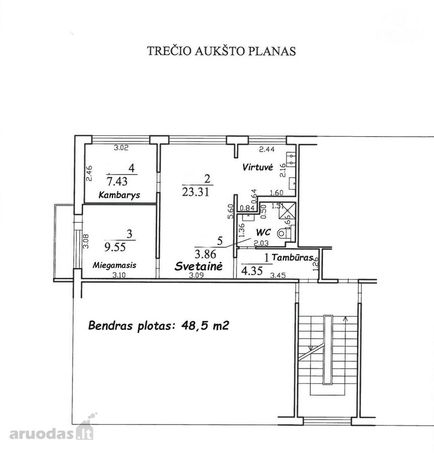 Išnuomojamas perplanuotas tvarkingai įrengtas - nuotraukos Nr. 12